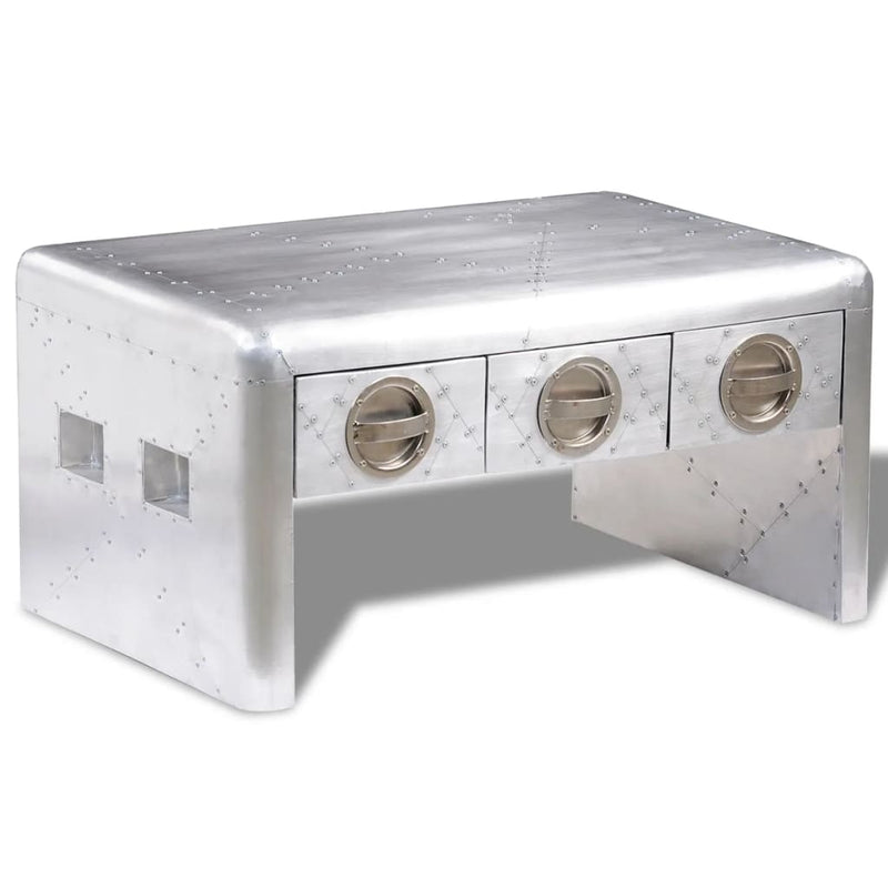 Salontafel met 3 lades vintage luchtvaartlook MeubelReus