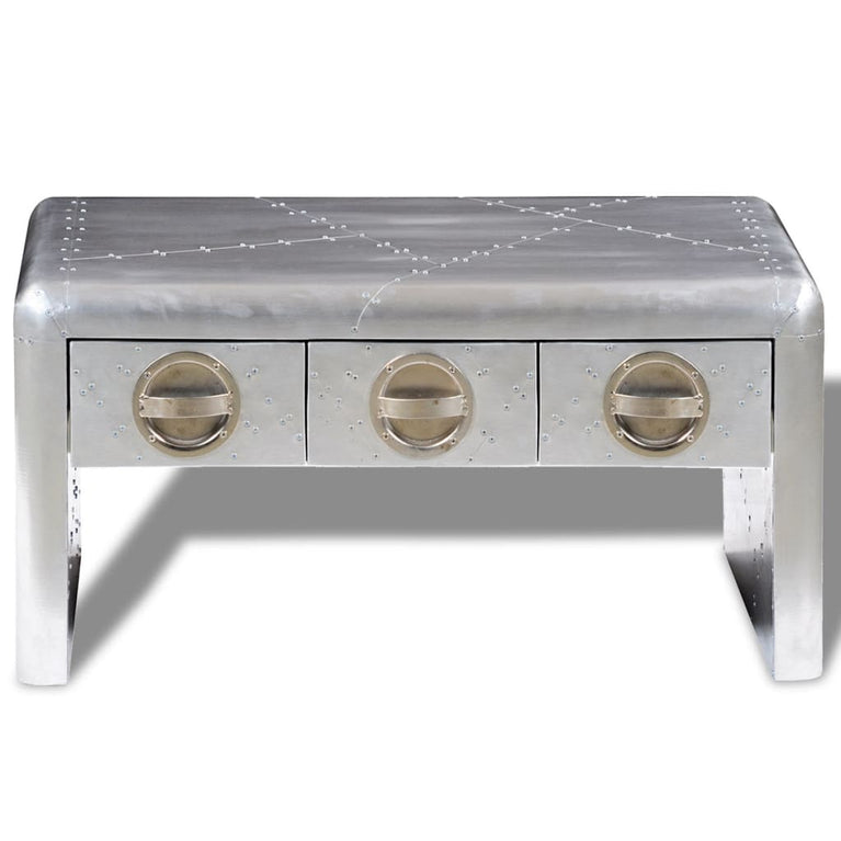 Salontafel met 3 lades vintage luchtvaartlook MeubelReus