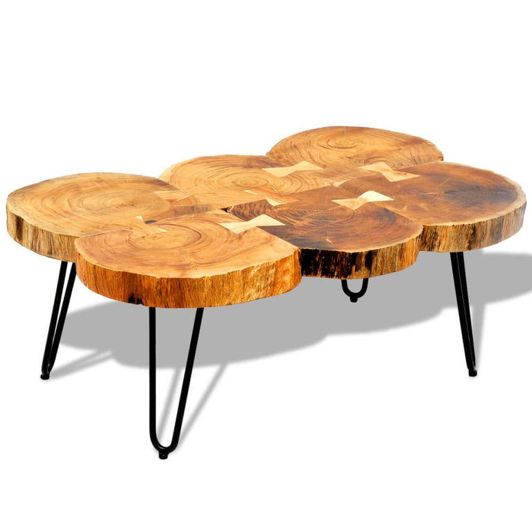 Salontafel met 6 boomstammen 35 cm massief sheeshamhout MeubelReus