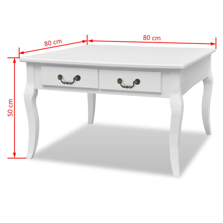Salontafel met 4 lades wit MeubelReus