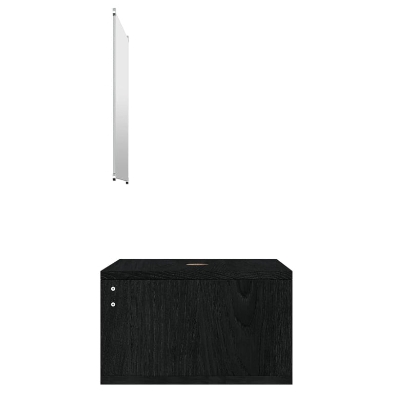 vidaXL 2-delige Badkamermeubelset bewerkt hout zwart MeubelReus