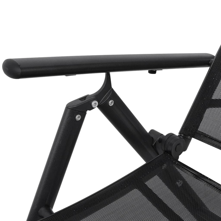 Ligbed inklapbaar aluminium zwart MeubelReus