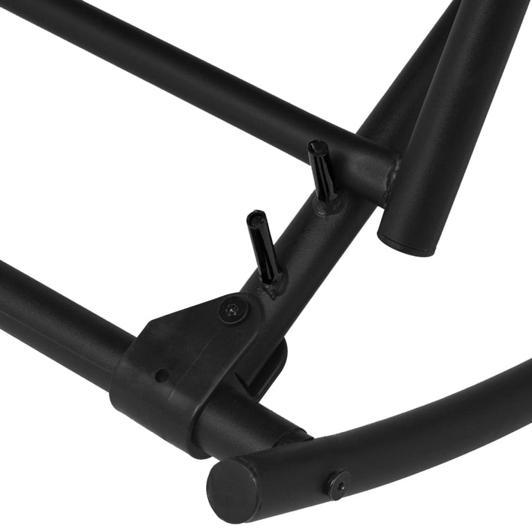 Tuinschommelstoel staal en textileen zwart MeubelReus