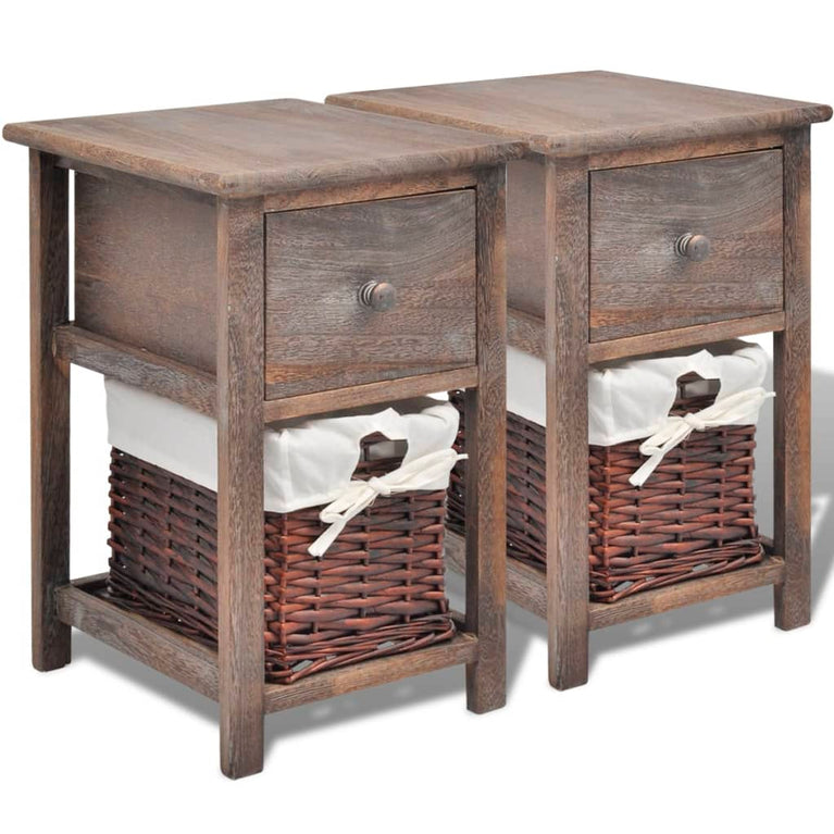Nachtkastjes 2 st hout bruin MeubelReus