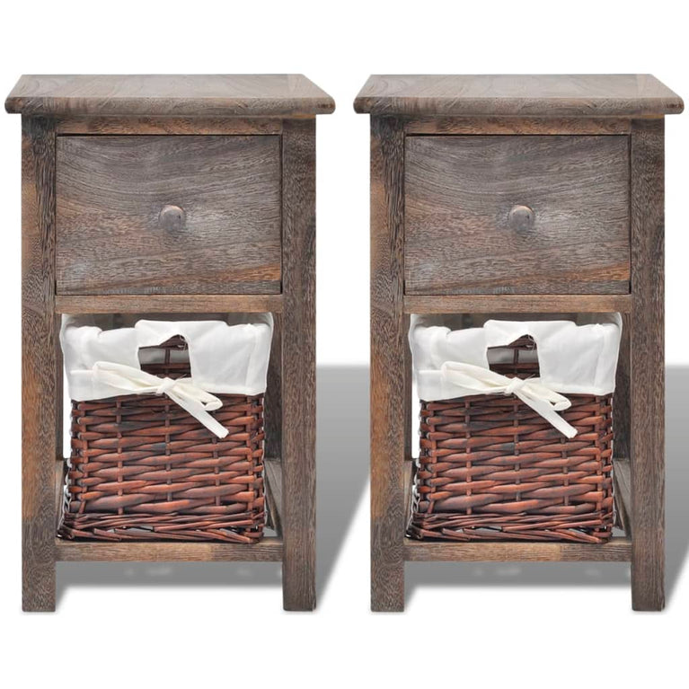 Nachtkastjes 2 st hout bruin MeubelReus