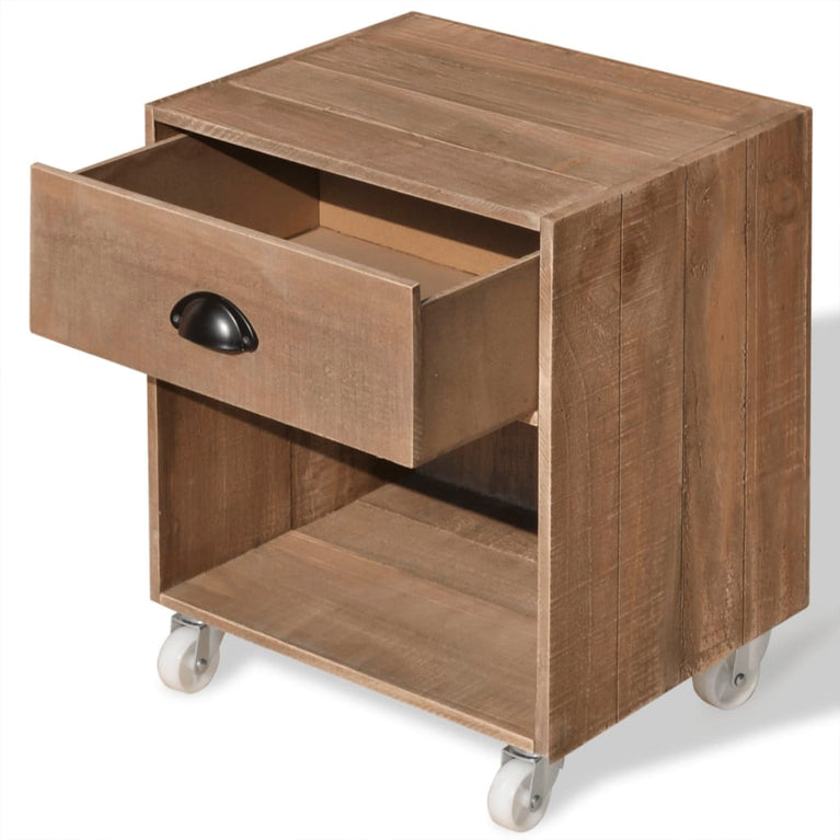 Nachtkastje massief hout bruin MeubelReus