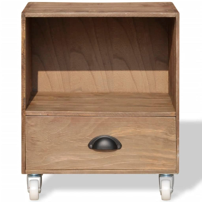 Nachtkastje massief hout bruin MeubelReus