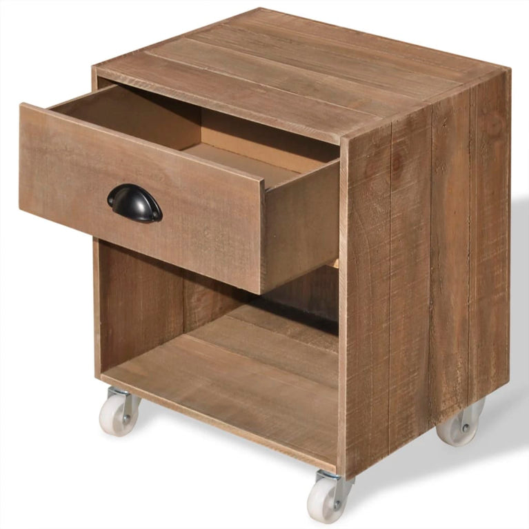 Nachtkastjes 2 st massief hout bruin MeubelReus