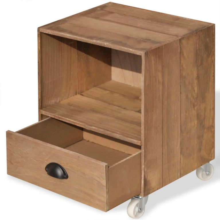 Nachtkastjes 2 st massief hout bruin MeubelReus