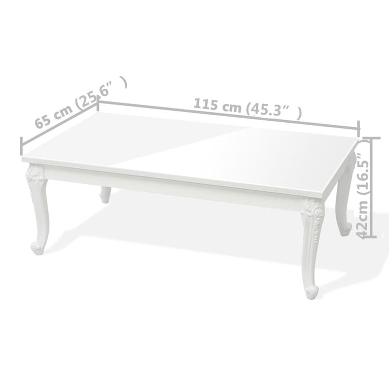 Salontafel 115x65x42 cm hoogglans wit MeubelReus