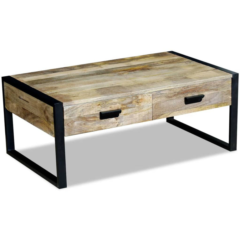 Salontafel met 2 lades 100x60x40 cm massief mangohout MeubelReus