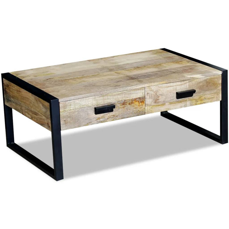 Salontafel met 2 lades 100x60x40 cm massief mangohout MeubelReus