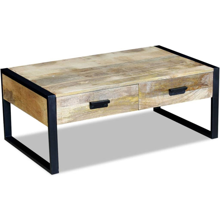 Salontafel met 2 lades 100x60x40 cm massief mangohout MeubelReus