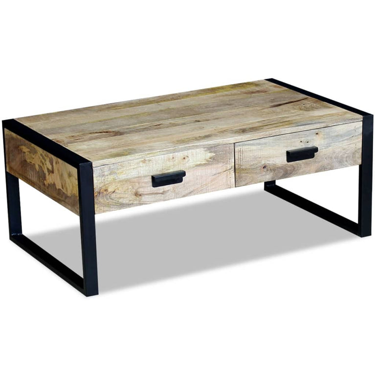 Salontafel met 2 lades 100x60x40 cm massief mangohout MeubelReus