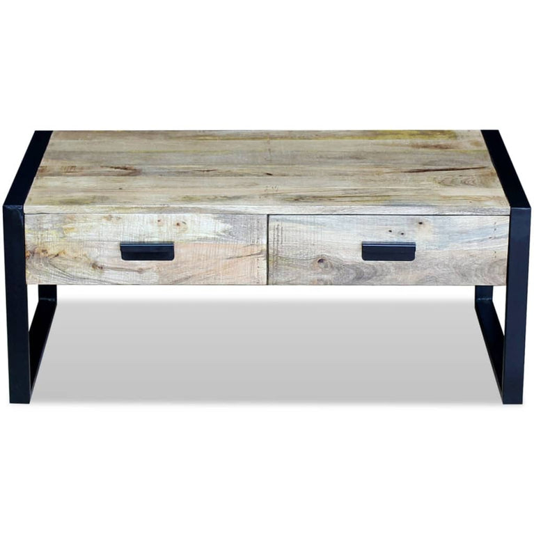 Salontafel met 2 lades 100x60x40 cm massief mangohout MeubelReus