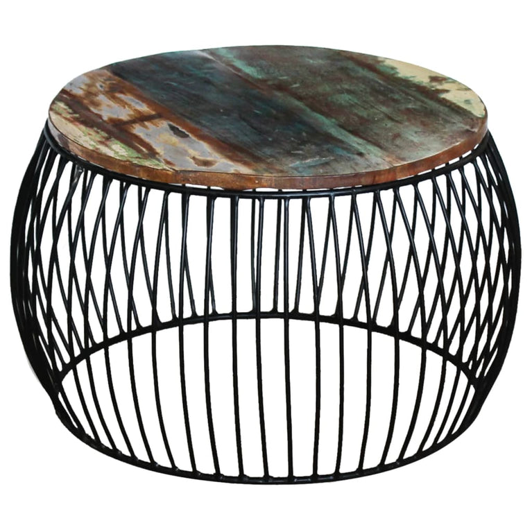 Salontafel rond 68x37 cm massief gerecycled hout MeubelReus