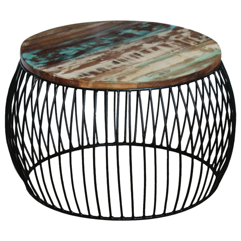 Salontafel rond 68x37 cm massief gerecycled hout MeubelReus