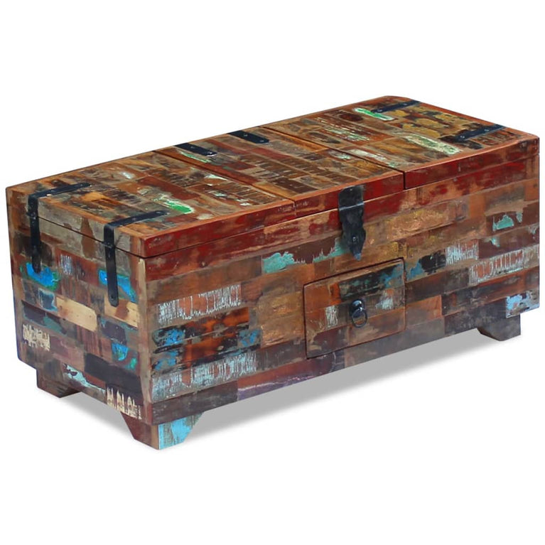 Salontafel kist 80x40x35 cm massief gerecycled hout MeubelReus