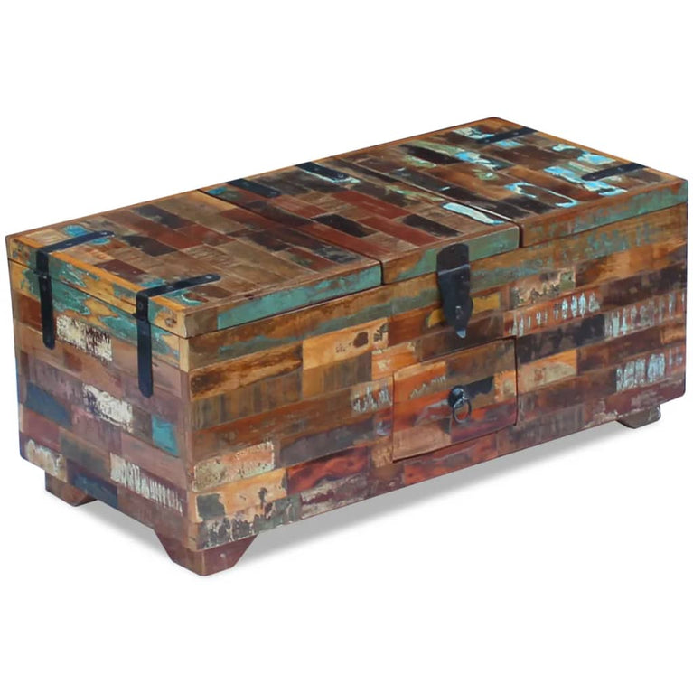 Salontafel kist 80x40x35 cm massief gerecycled hout MeubelReus