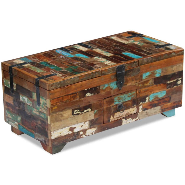 Salontafel kist 80x40x35 cm massief gerecycled hout MeubelReus