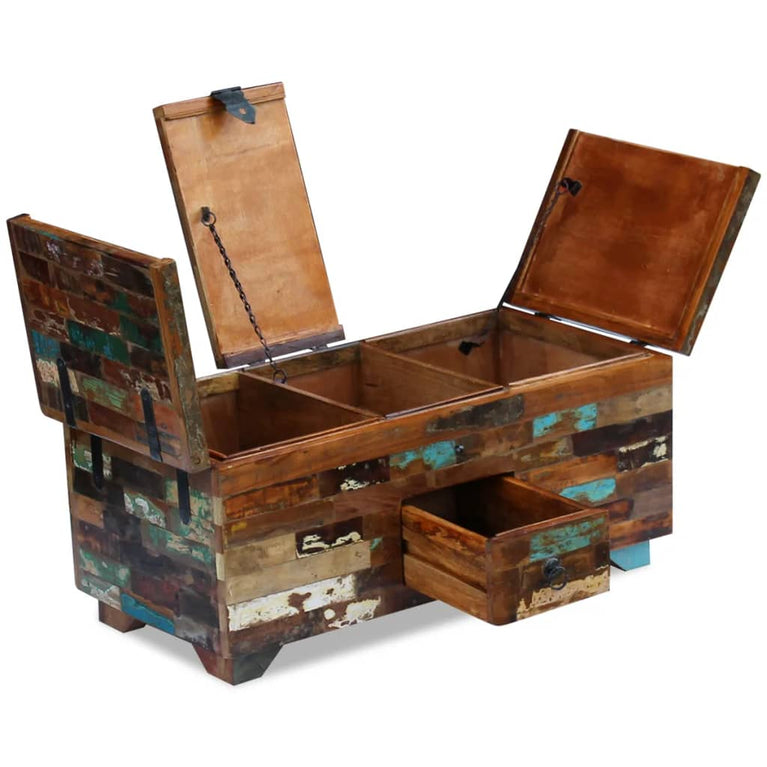 Salontafel kist 80x40x35 cm massief gerecycled hout MeubelReus