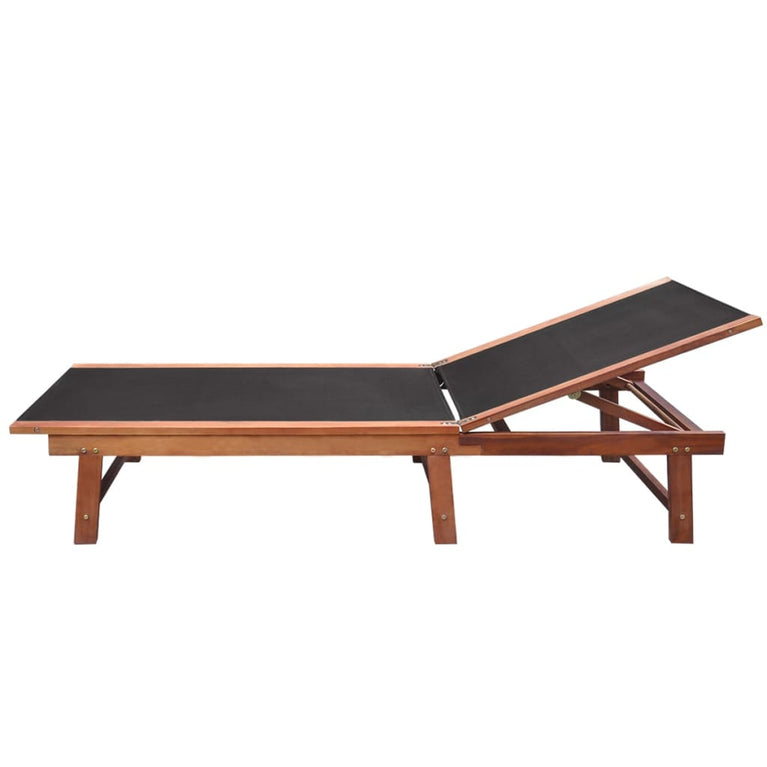 Ligbedden 2 st met tafel massief acaciahout en textileen MeubelReus