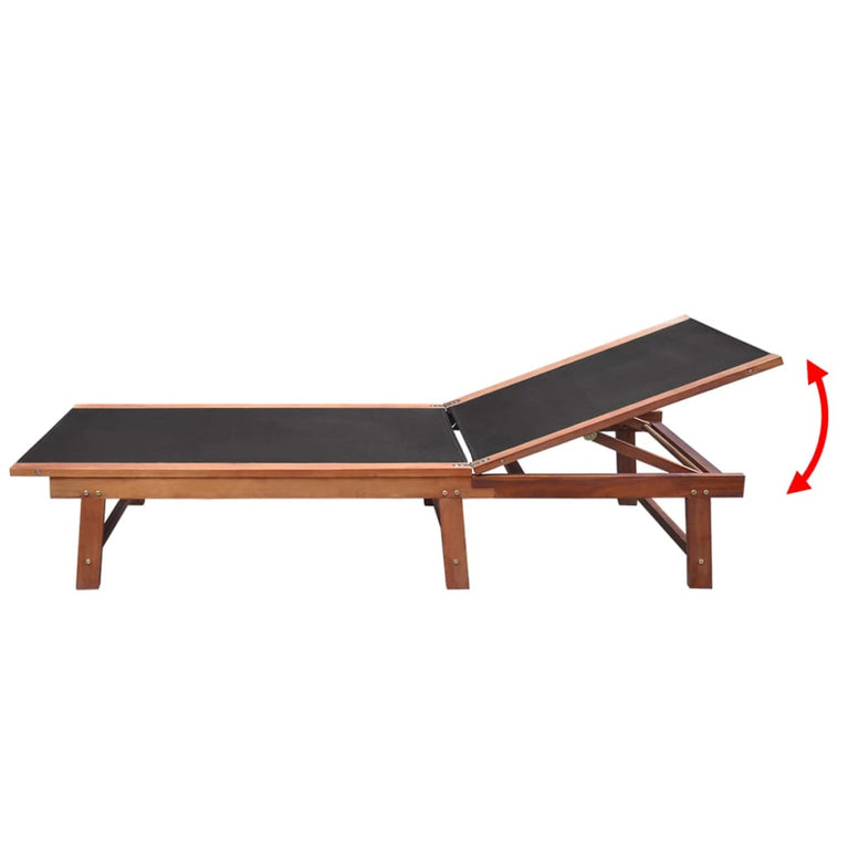 Ligbedden 2 st met tafel massief acaciahout en textileen MeubelReus