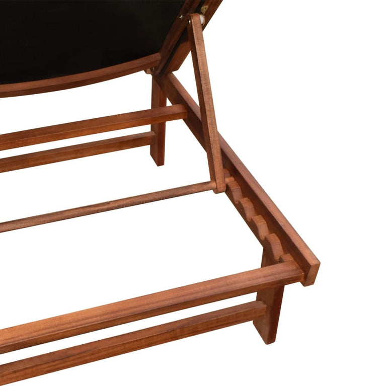 Ligbedden 2 st met tafel massief acaciahout en textileen MeubelReus
