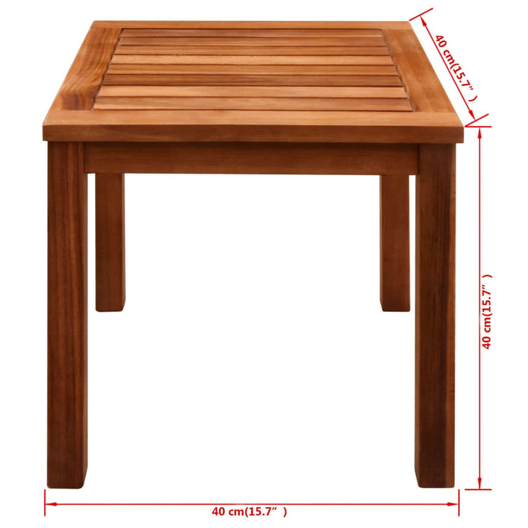Ligbedden 2 st met tafel massief acaciahout en textileen MeubelReus