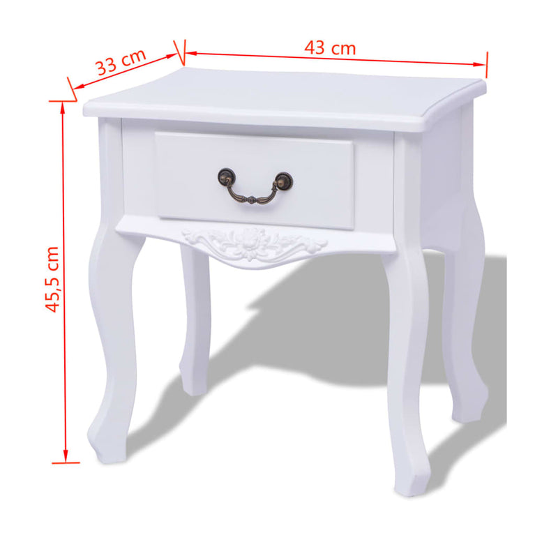 Nachtkastjes 2 stuks MDF wit MeubelReus