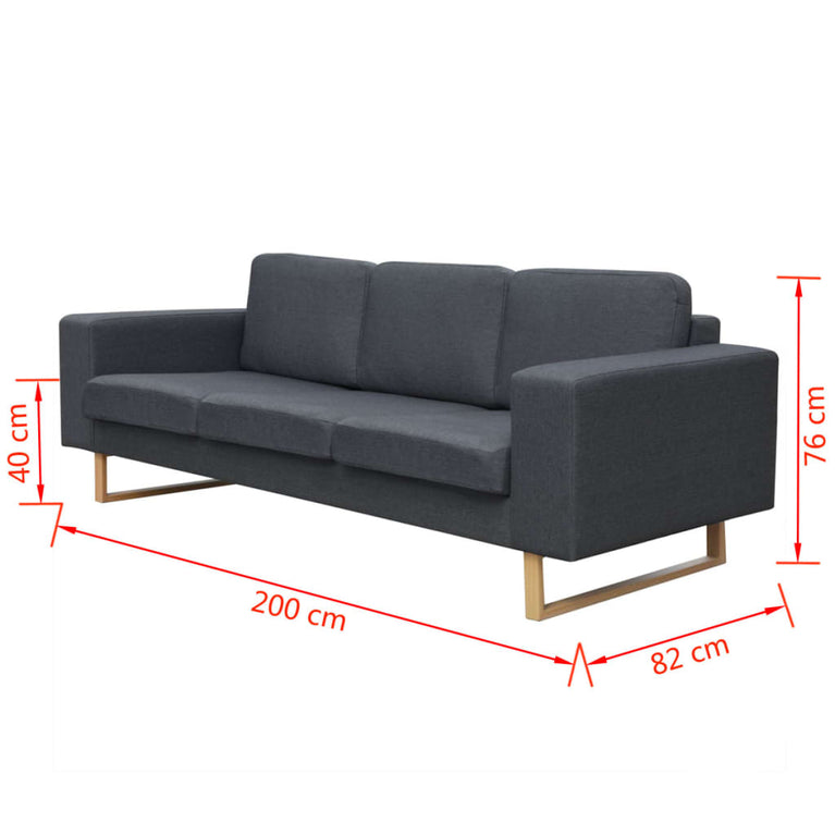 Bankenset 2 + 3-zits donkergrijs MeubelReus