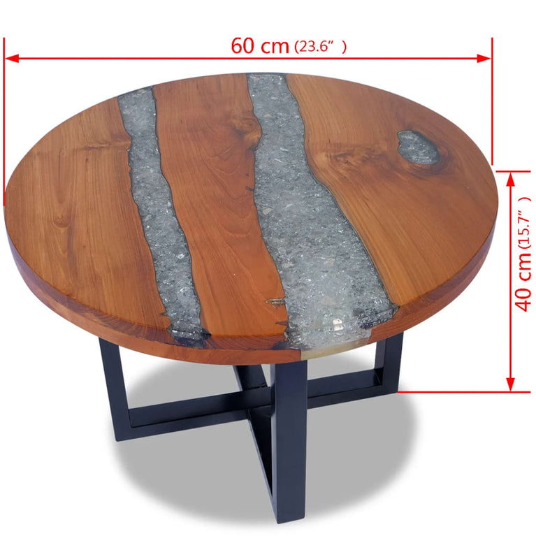 Salontafel massief teakhout hars 60 cm MeubelReus
