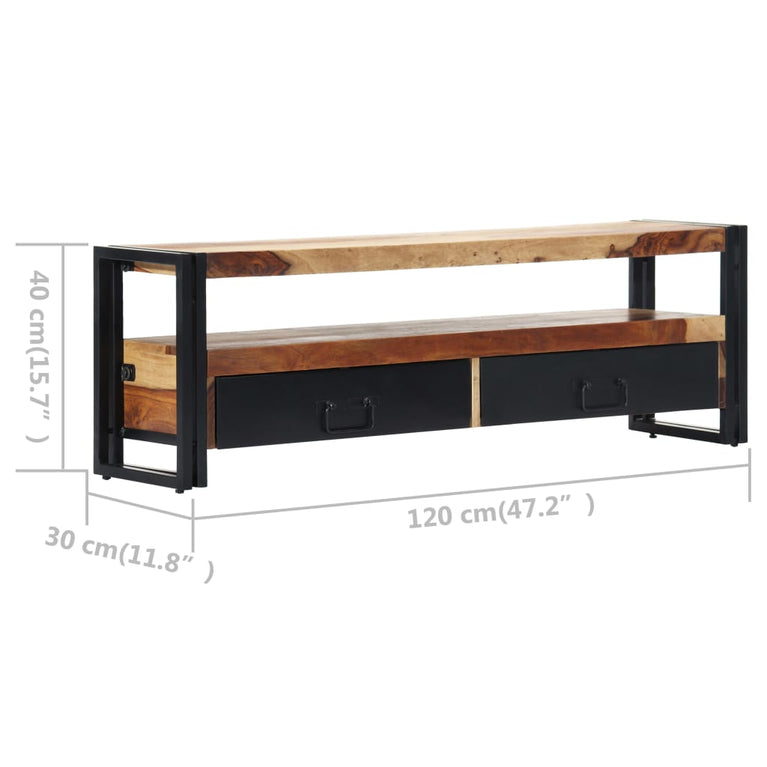 Tv-meubel 120x30x40 cm massief sheeshamhout MeubelReus
