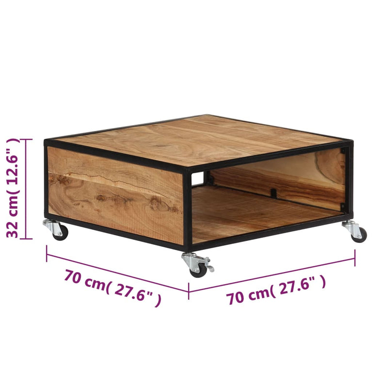 Salontafel 70x70x32 cm massief acaciahout MeubelReus