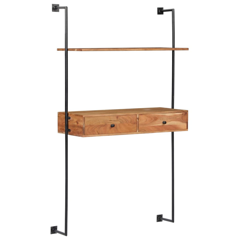 Wandbureau 90x40x170 cm massief acaciahout MeubelReus
