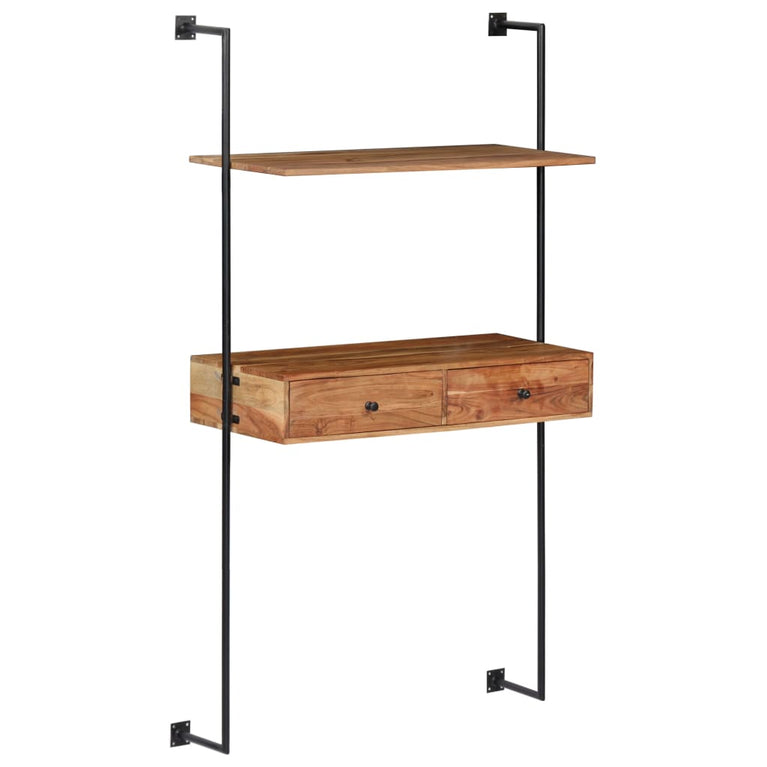 Wandbureau 90x40x170 cm massief acaciahout MeubelReus