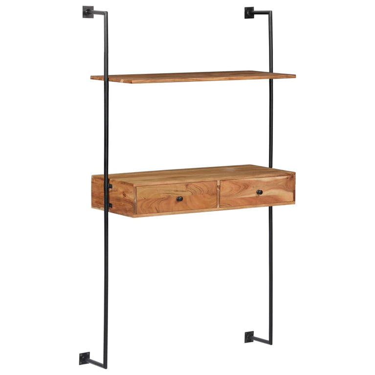 Wandbureau 90x40x170 cm massief acaciahout MeubelReus