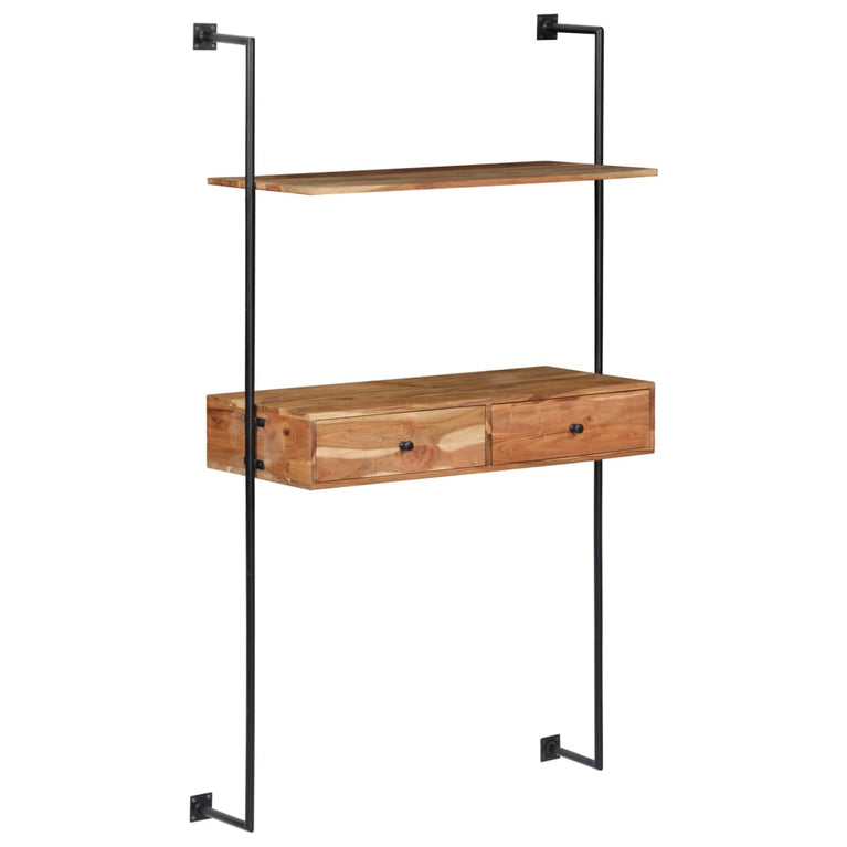Wandbureau 90x40x170 cm massief acaciahout MeubelReus