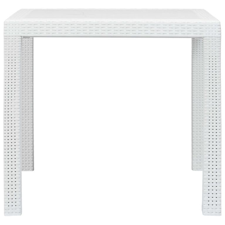 Tuintafel 79x79x72 cm rattan-look kunststof wit MeubelReus