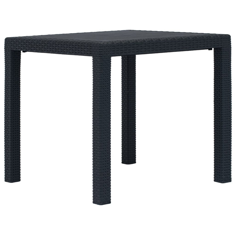Tuintafel 79x79x72 cm rattan-look kunststof antraciet MeubelReus