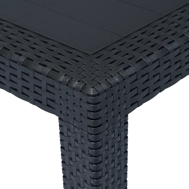 Tuintafel 79x79x72 cm rattan-look kunststof antraciet MeubelReus