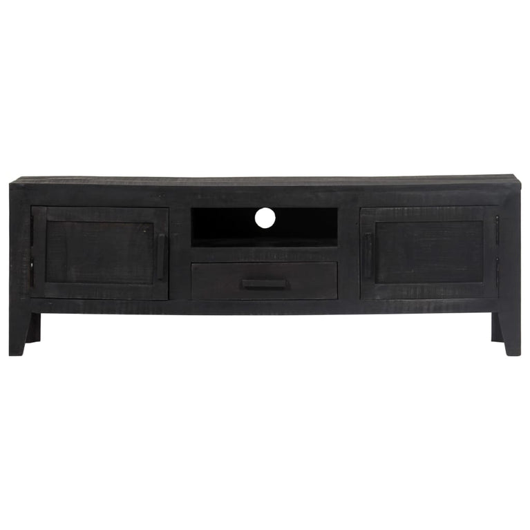 Tv-meubel 118x30x40 cm massief mangohout zwart MeubelReus