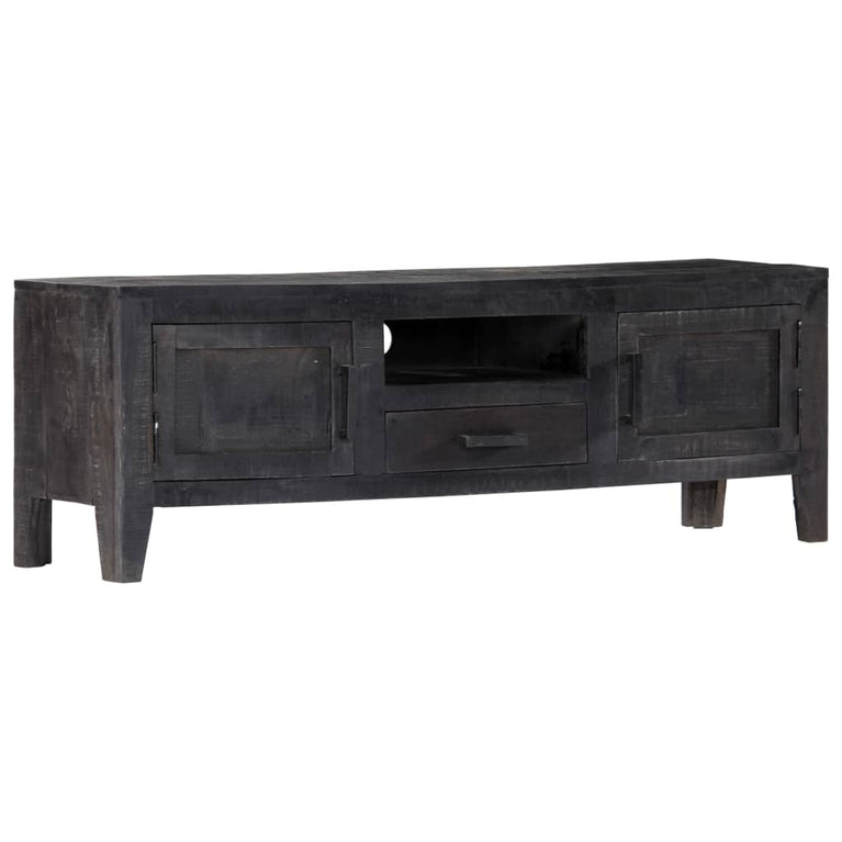 Tv-meubel 118x30x40 cm massief mangohout zwart MeubelReus