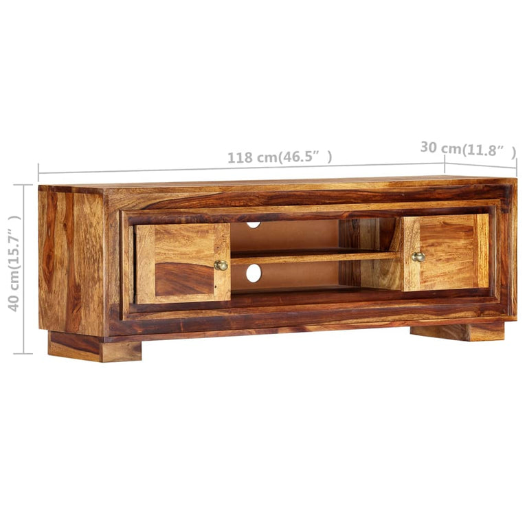 TV-meubel 118x30x40 cm massief sheeshamhout MeubelReus