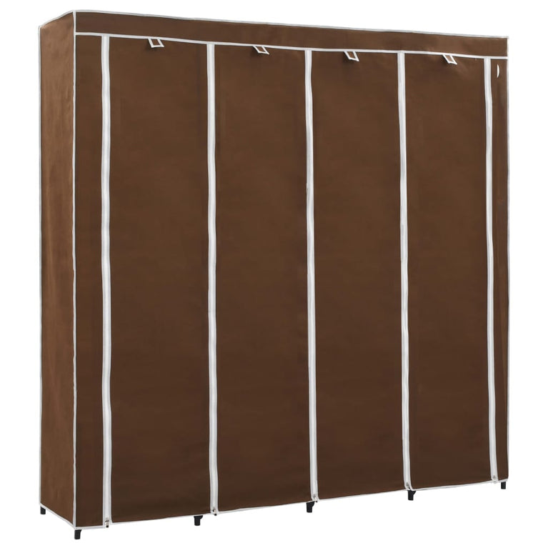 Kledingkast met 4 vakken 175x45x170 cm bruin MeubelReus