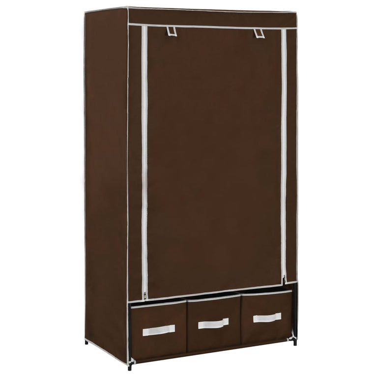 Kledingkast 87x49x159 cm stof bruin