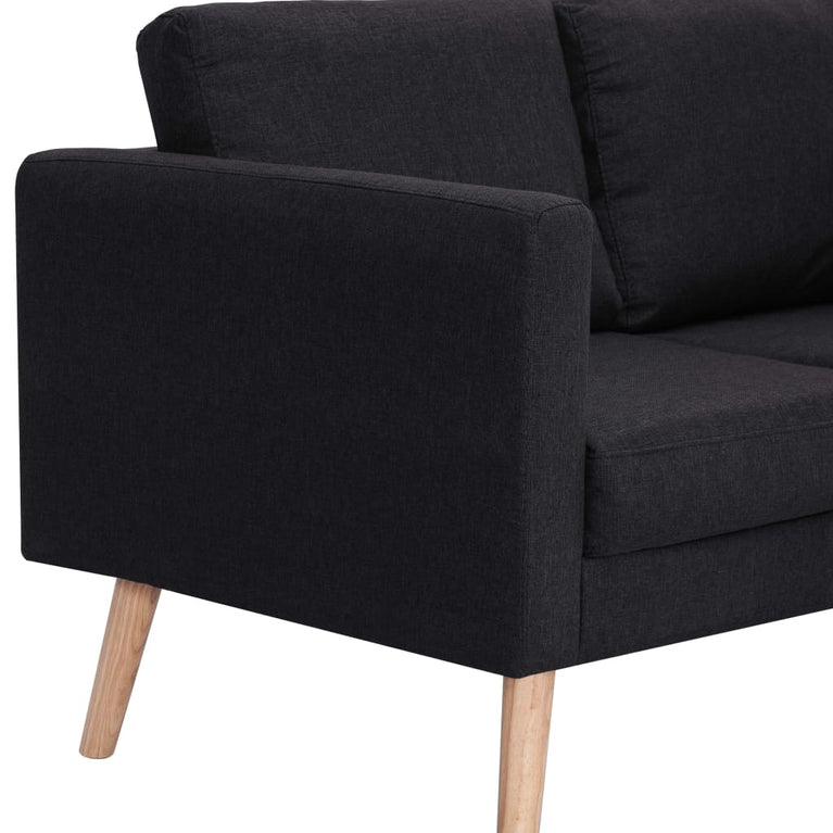 Tweezitsbank stof zwart MeubelReus