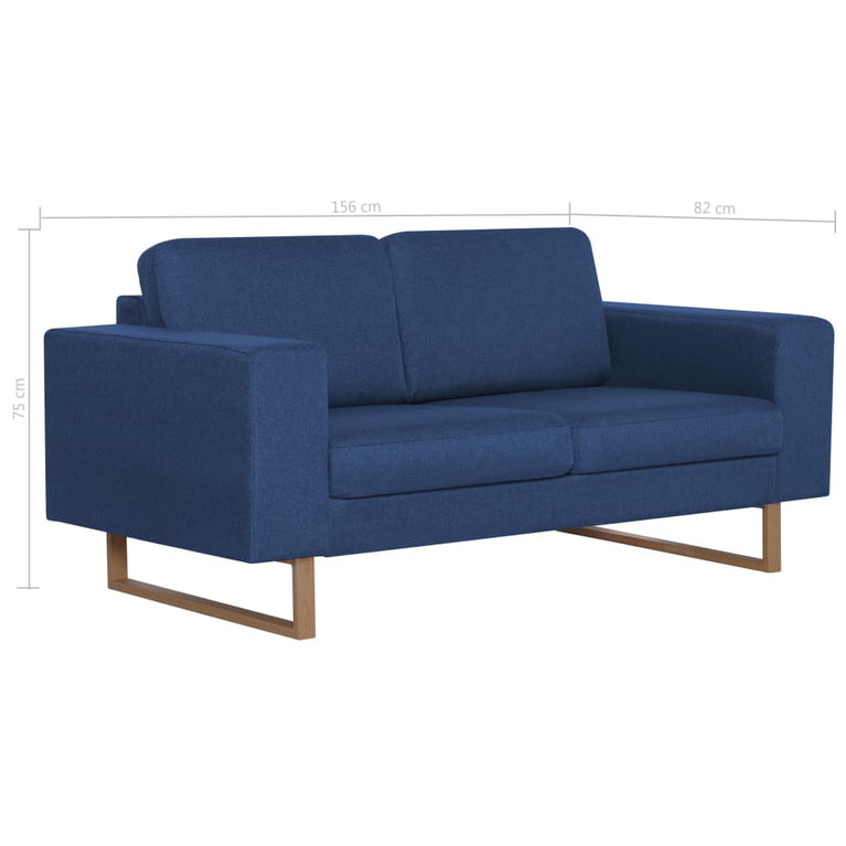 Tweezitsbank stof blauw MeubelReus