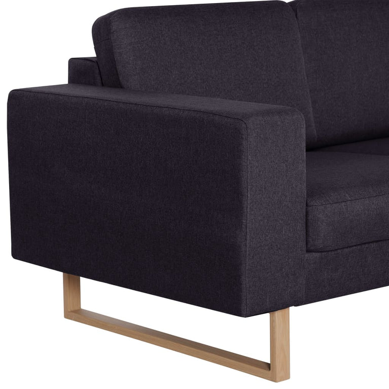 Tweezitsbank stof zwart MeubelReus