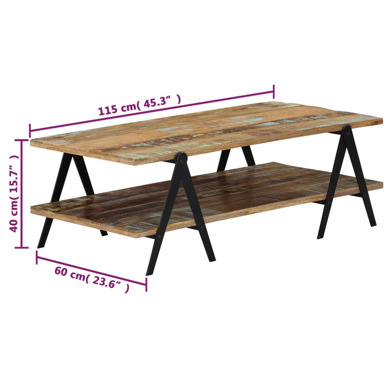 Salontafel 115x60x40 cm massief gerecycled hout MeubelReus